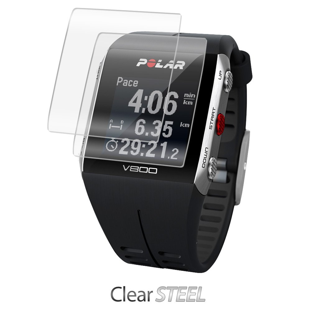 BoxWave Screen Protector Compatible with Polar V800 - ClearSteel (2-Pack), Strong as Steel, Lightweight Clear Skin