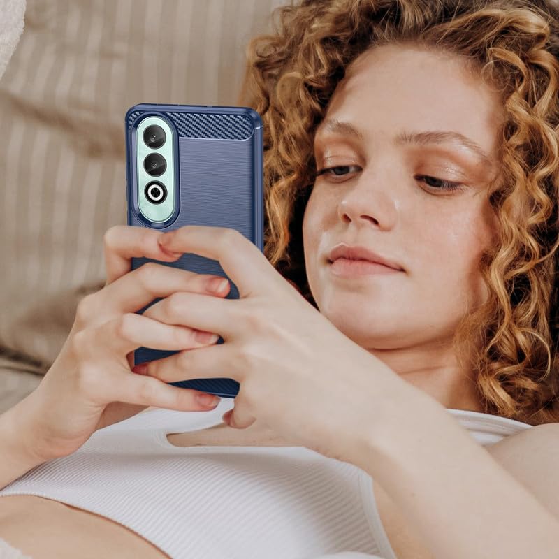 Image of Hybrid Carbon Fiber Back Case for OnePlus Nord CE 4 (Blue)
