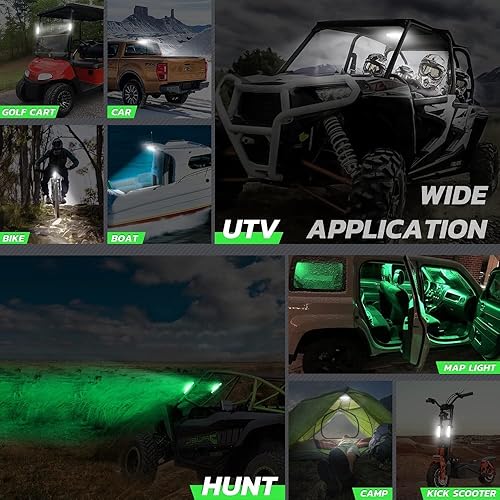 Miniatura 8 de Nibright UTV - Luz de cúpula interior universal para montaje en barra rodante, luz LED para UTV, ATV, Polaris RZR Can-Am, camioneta todoterreno,
