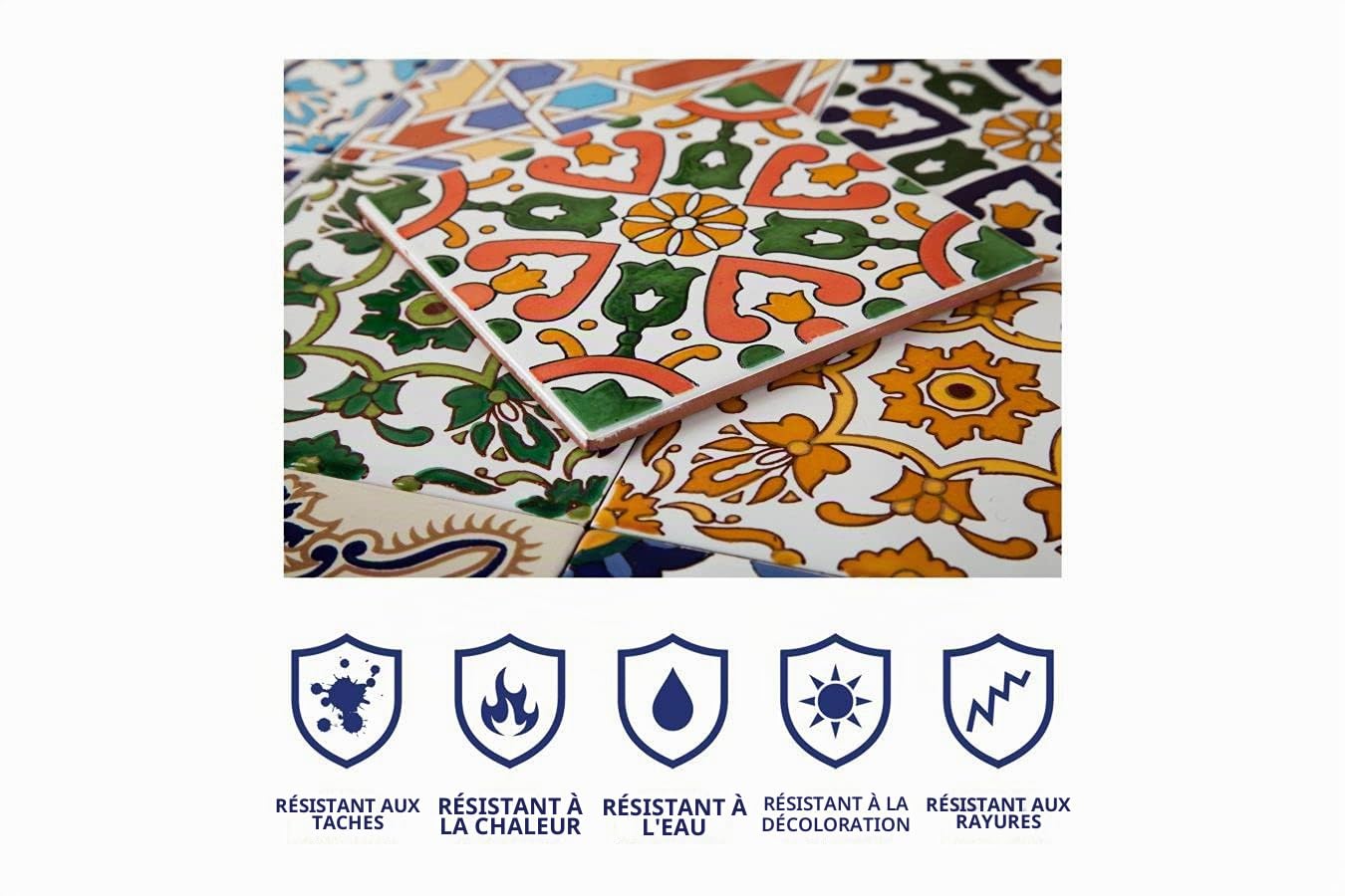Cerames marocains carreaux céramiques Pazzo - Mosaique céramiques marocaine pour salle de bain, cuisine, sous la douche | Carreaux tunisiens de couleur en de style oriental 10x10 cm