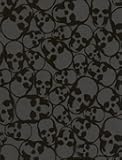 Graham & Brown 19911 Barbara Hulanicki Flock Skulls Flocked Wallpaper, Black