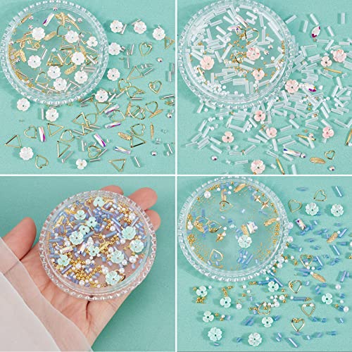 NICENEED Set di Ciondoli Colorati per Unghie con