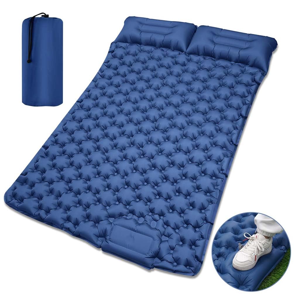 Esterilla Camping Autoinflable, Camping Hinchable Portátil Ultraligero Colchon Hinchable para Viajes Exteriores Colchón de Aire Compacto y Ligero Ideal para Camping,Azul