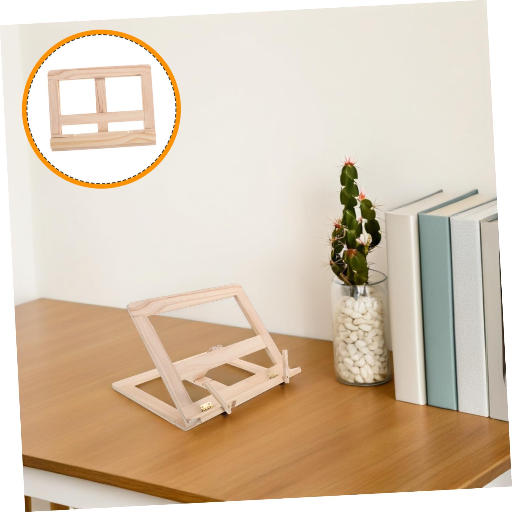 LABRIMP Supporto in Legno Regolabile per Ricettari e Laptop Pieghevole con Fissaggio Pagine