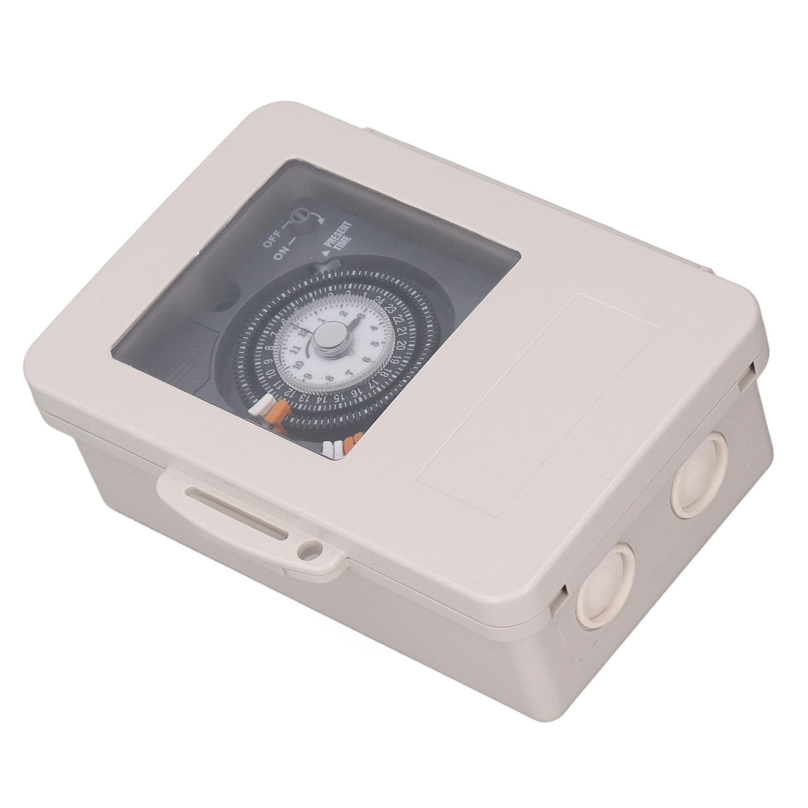 Sonew Interruptor de Temporizador de Caja Mecánica de Alta Resistencia, Interruptor de Temporizador Mecánico, relé de Tiempo de Ciclo de 24 Horas A Prueba de Lluvia IP53,