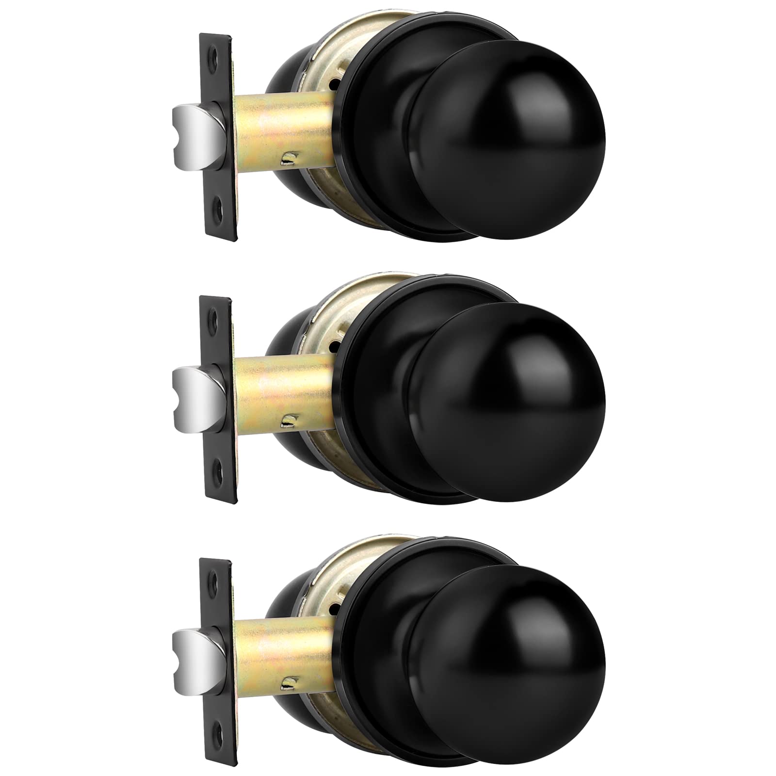 Brushed Nickel Door Knobs - Keyless Passage Locks -18