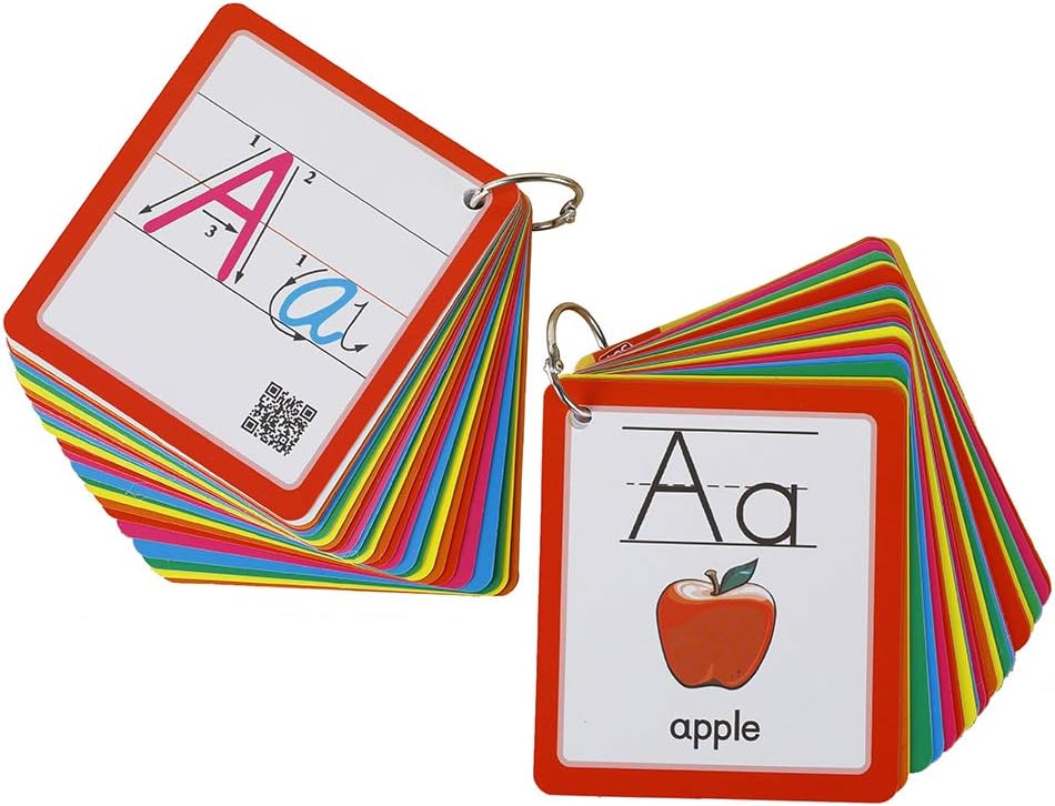 Alphabet Flash Cards - Letters Flash Cards - ABC Flash Cards for Toddlers - Ages 3 and Up - Kids Gift Learning Baby Flash Cards Pre-K