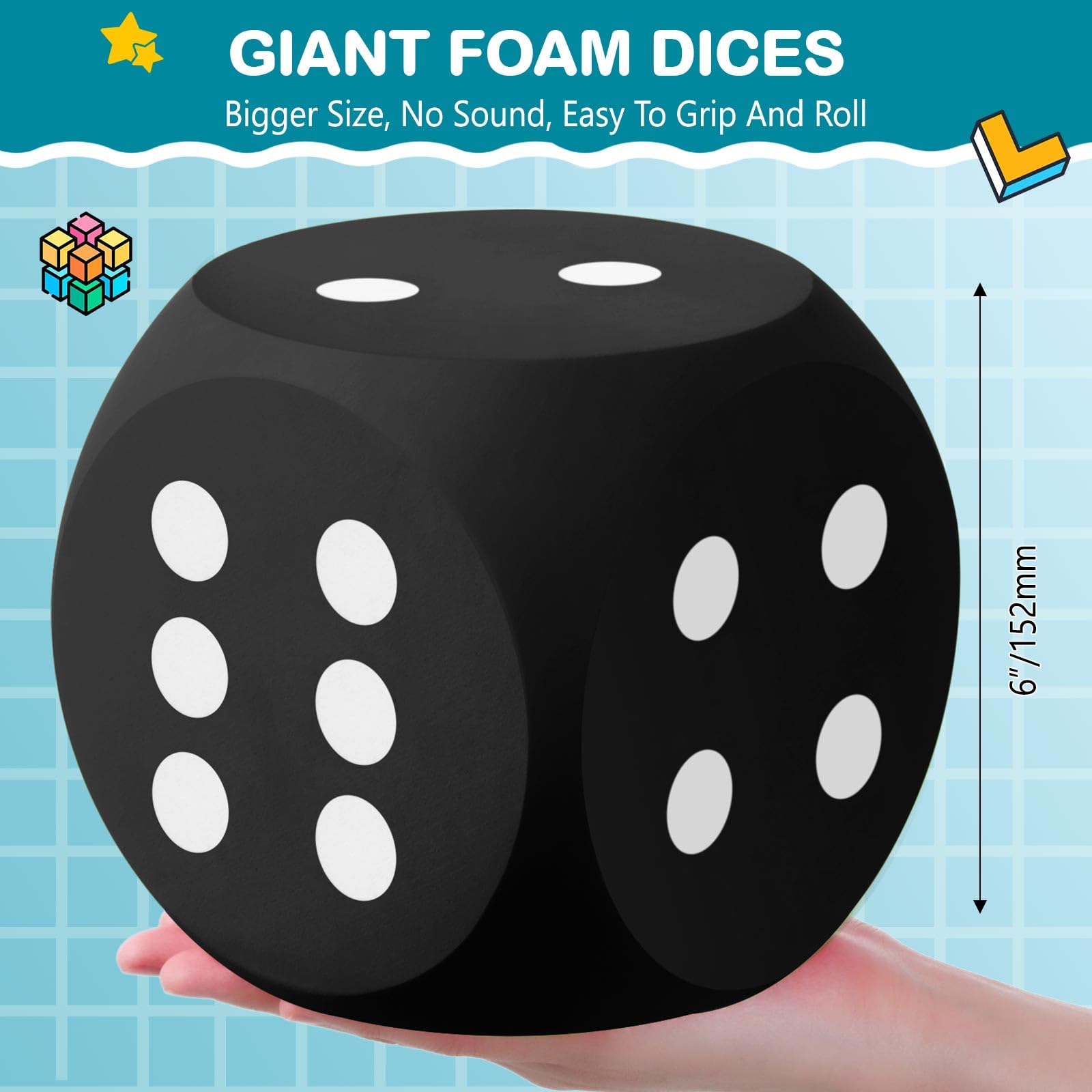 Amazon.com: Shappy 6 Inches Foam Dice Fun Filled Large Educational