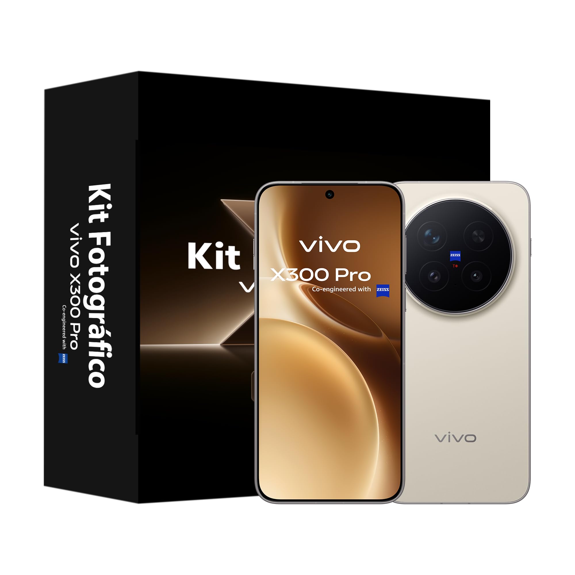 VIVO X300 Pro クリーム 本体 ケース付き vivo X300 Pro Móvil 5G, 16GB + 512GB, Pantalla Plana de 6,78