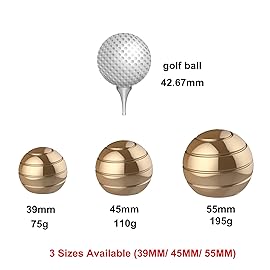 Apqdw Kinetic Spinner Desk Toy, 1.54\'\' Stress Relief Desk Toys Ball, Anti Anxiety Desk Gadgets Sensory Toys for Adults Women Men, Birthday Christmas Day Gift (39MM, Gold)