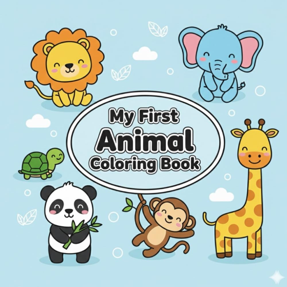 My First Animal coloring book: Simple and Adorable Animal Coloring Pages