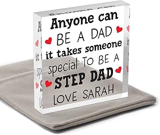 Special Step Dad Gifts - PERSONALISED Step Dad Thank You Presents - Step Dad Fathers Day Gifts - Stepdad Gifts From Daughter Son - Birthday Christmas Gifts for Step Dad - Bonus Dad - With Grey Bag