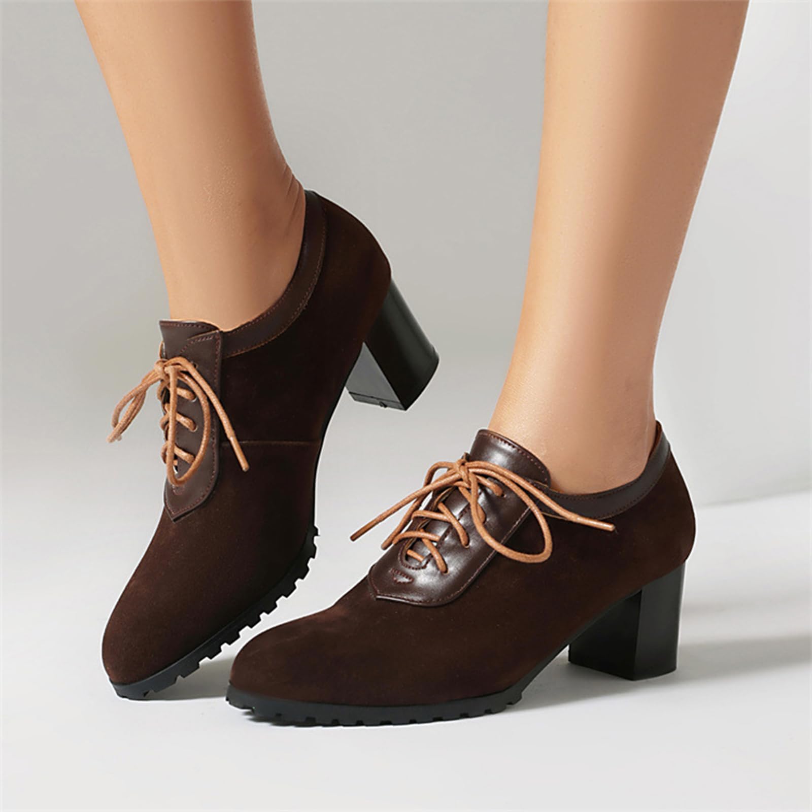 Zapatos Oxford Mujer Punta Redonda con Cordones