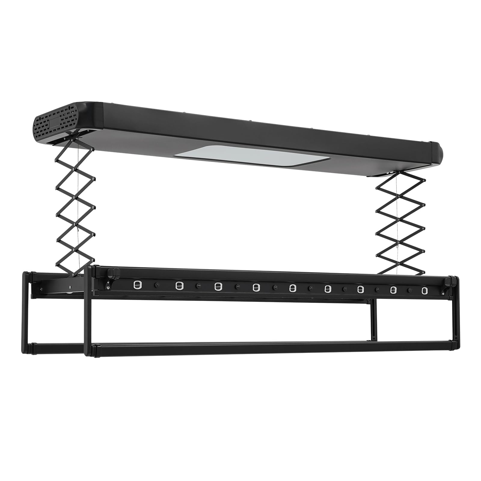 Étendoir à linge de plafond, séchoir à linge de plafond, séchoir de plafond avec 8 tiges horizontales, 2 tiges amovibles, capacité de charge totale 35 kg
