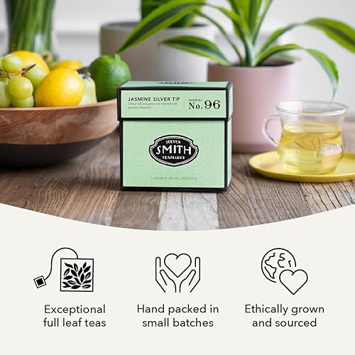 Miniatura 6 de Smith Teamaker  Jasmine Silver Tip No 96  Té verde cafeinado con flores de jazmín  Té verde perfumado de hoja completa 15 bolsitas 13 oz cada uno