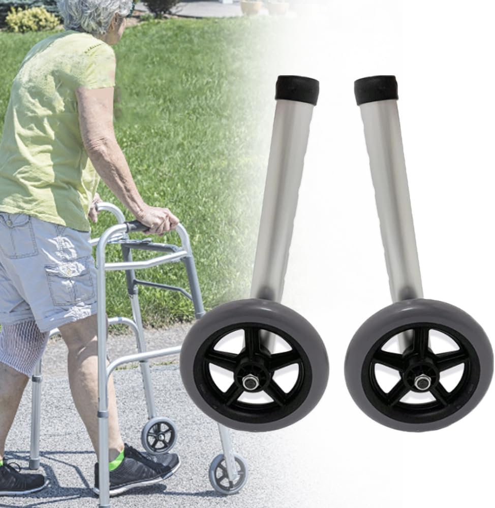 Walker Front Wheels Replacement Feet, Folding Med Lock
