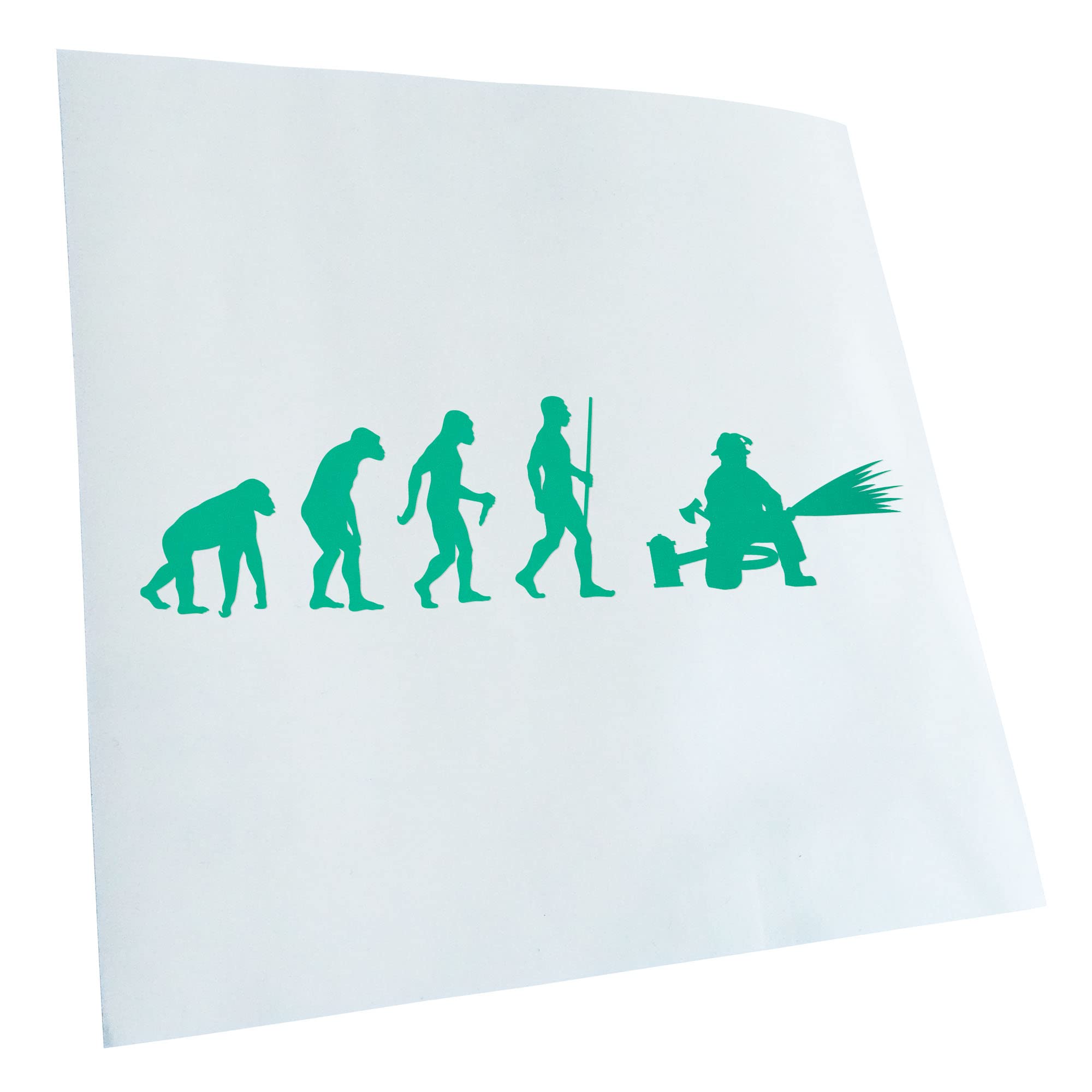 Kiwistar - Car Sticker - Fireman Evolution - Turquoise - 30 x 8 cm - Rear Window Car Sticker Weatherproof for Car Truck Moped Truck - Sticker Exterior Self-Adhesive Tuning Accessories for Window