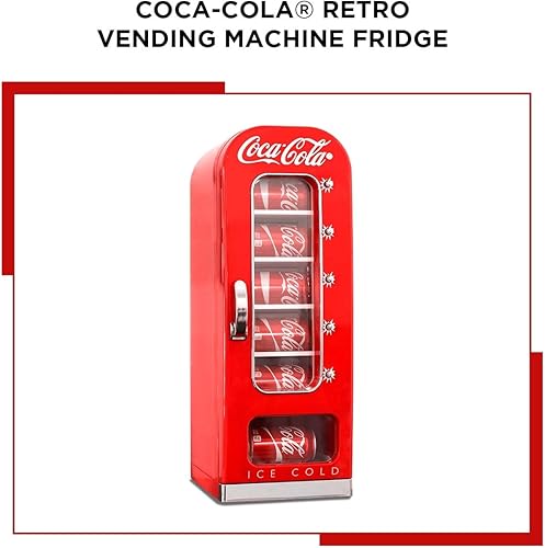 Miniatura 4 de Coca-Cola AC/DC Retro Vending Electric Cooler with 10 Can Capacity - Beverage Vending Machine with Thermoelectric Cooling and Tall Window Display