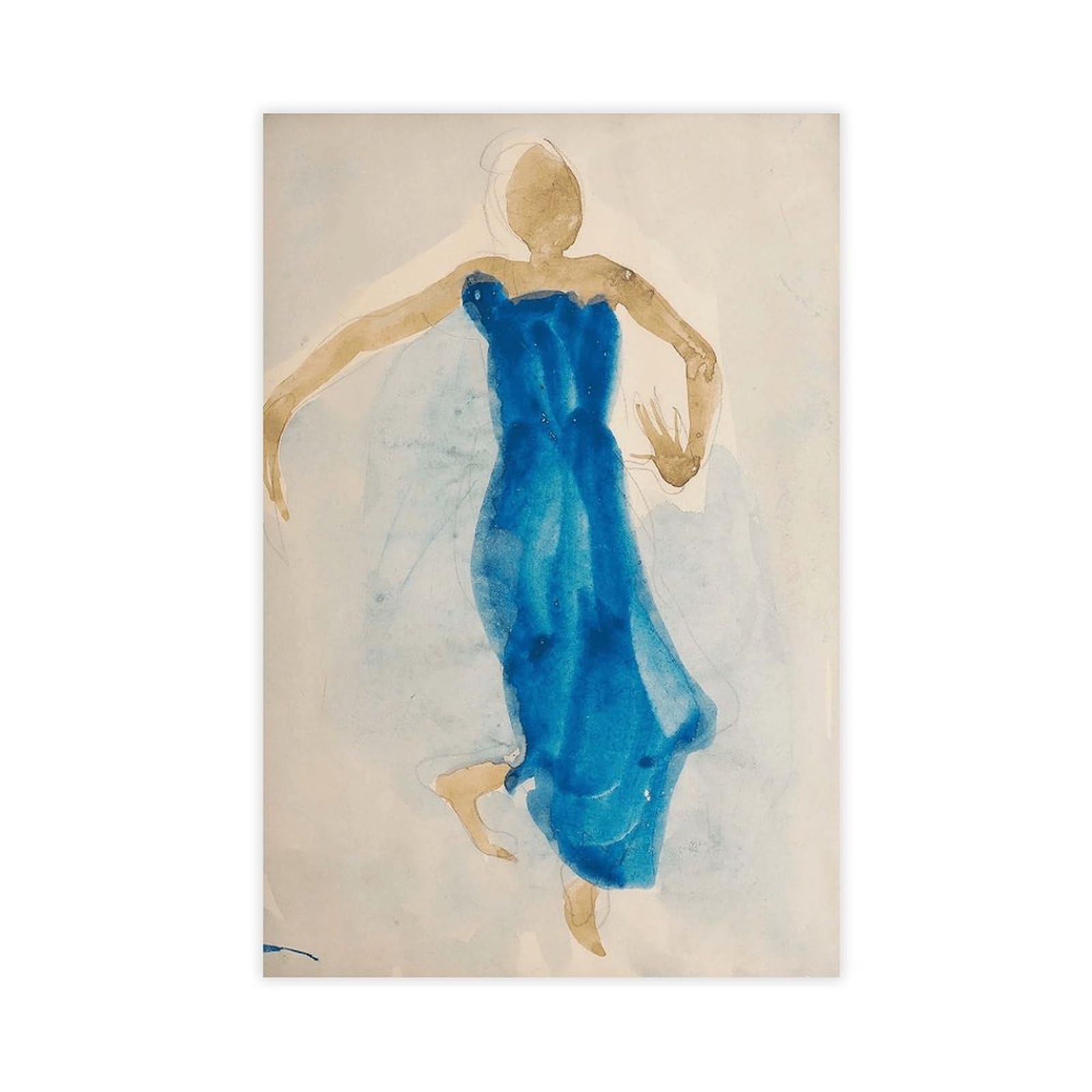 NFFBGFD Auguste Rodin Danseuse Cambodgienne Print, Canvas Poster Bedroom Decor Landscape Decor Gift 20x30inch(50x75cm)