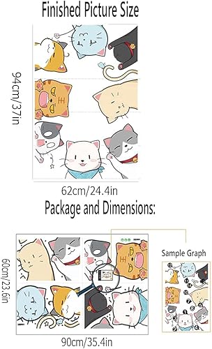 Miniatura 7 de Calcomanías de pared de gato, decoración de pared de gato, se adhiere a la ventana para el aula, lindas calcomanías de gatito, decoración para