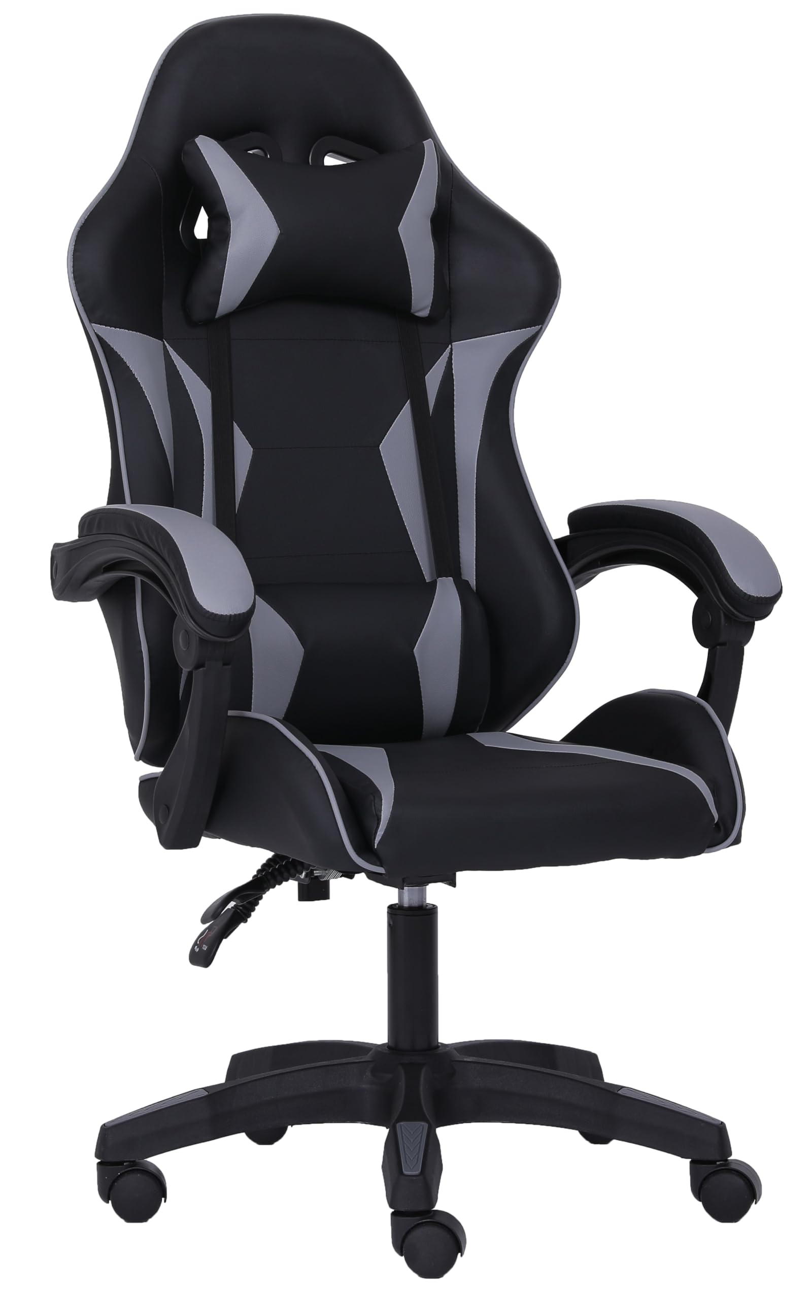 Millhouse Sport Desk Chair with Adjustable Lumbar Support and Head Pillow, X3577 (Grey)