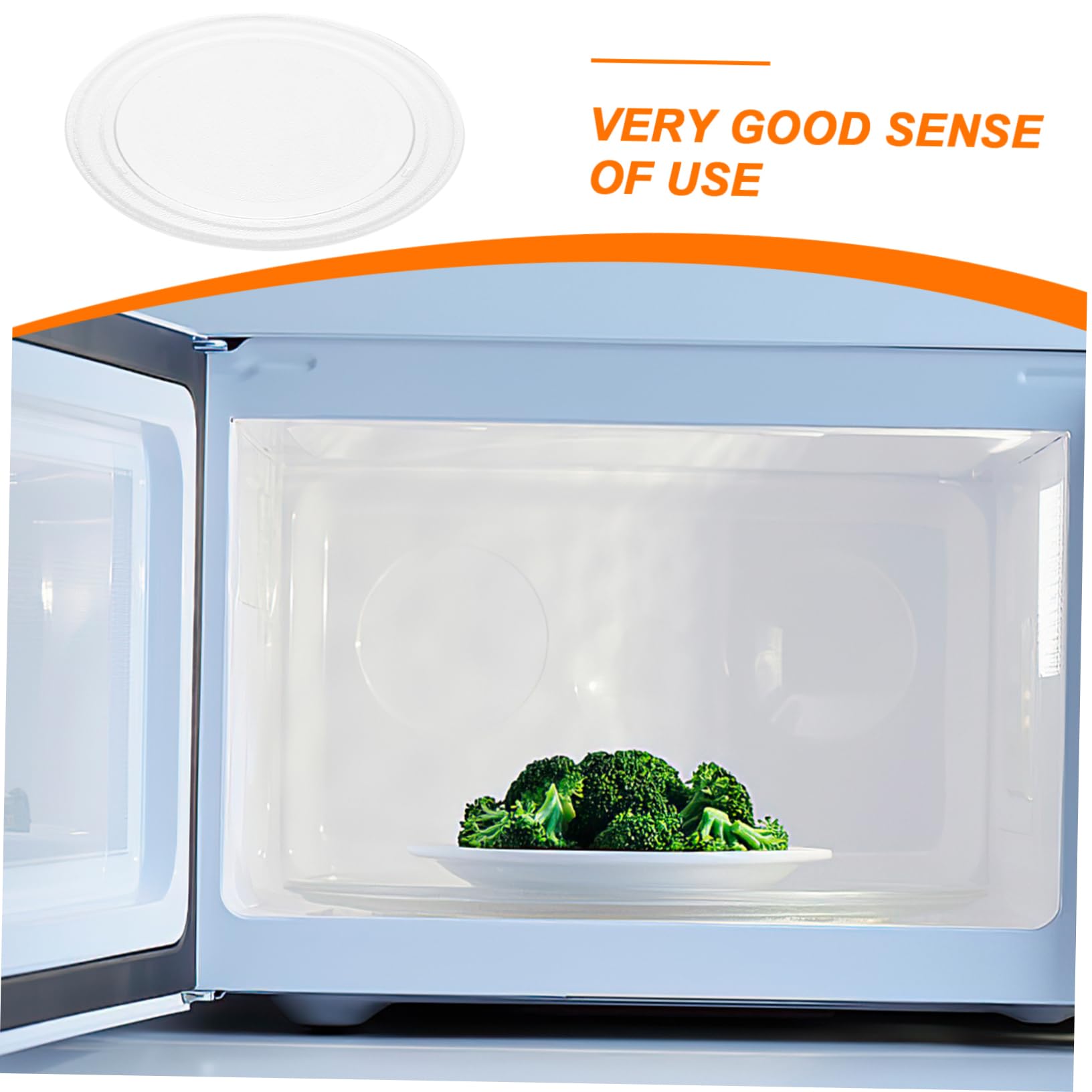 Plato Giratorio para Uso Prolongado Resistente y Fácil de Limpiar de Vidrio Blanco Diseño Delicado para Microondas en Cocina