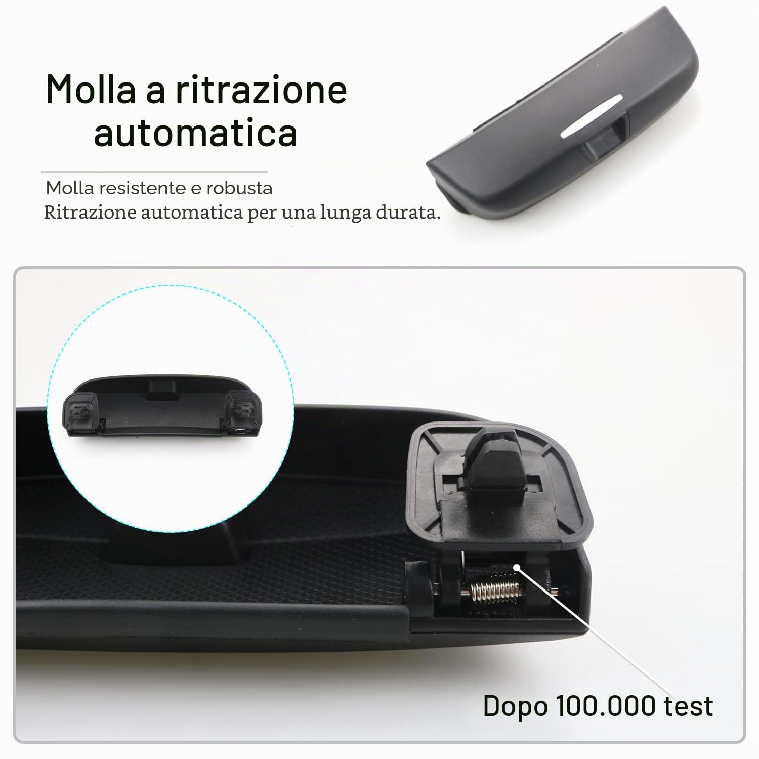 CDEFG Custodia per Occhiali ABS Compatibile con Audi A3 8Y 8V A1 GB A4 B8 B9 A5 A6 C7 C8 Q2 Q3 F3 8U Q5 Q7 2013-2024 2025 Anteriore Sunglasses Holder Box Auto Interni Accessori (Nero)