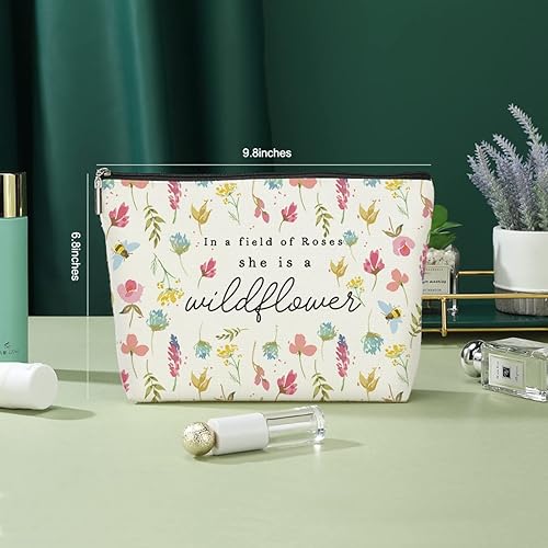 Miniatura 2 de Ovfhus Bolsa de maquillaje retro de flores silvestres, bolsa de viaje para cosméticos, decoración floral botánica, decoración de guardería de flores