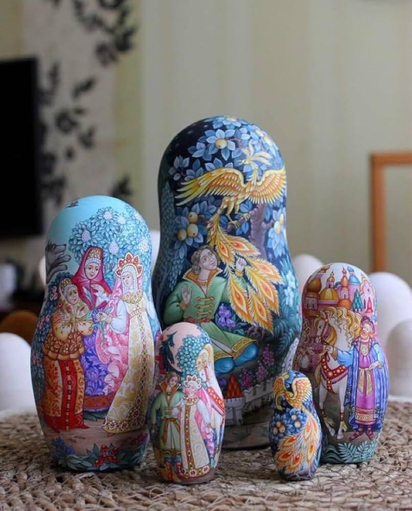 Amazon | ロシア雑貨民話マトリョーシカ「イワン王子と灰色オオカミ