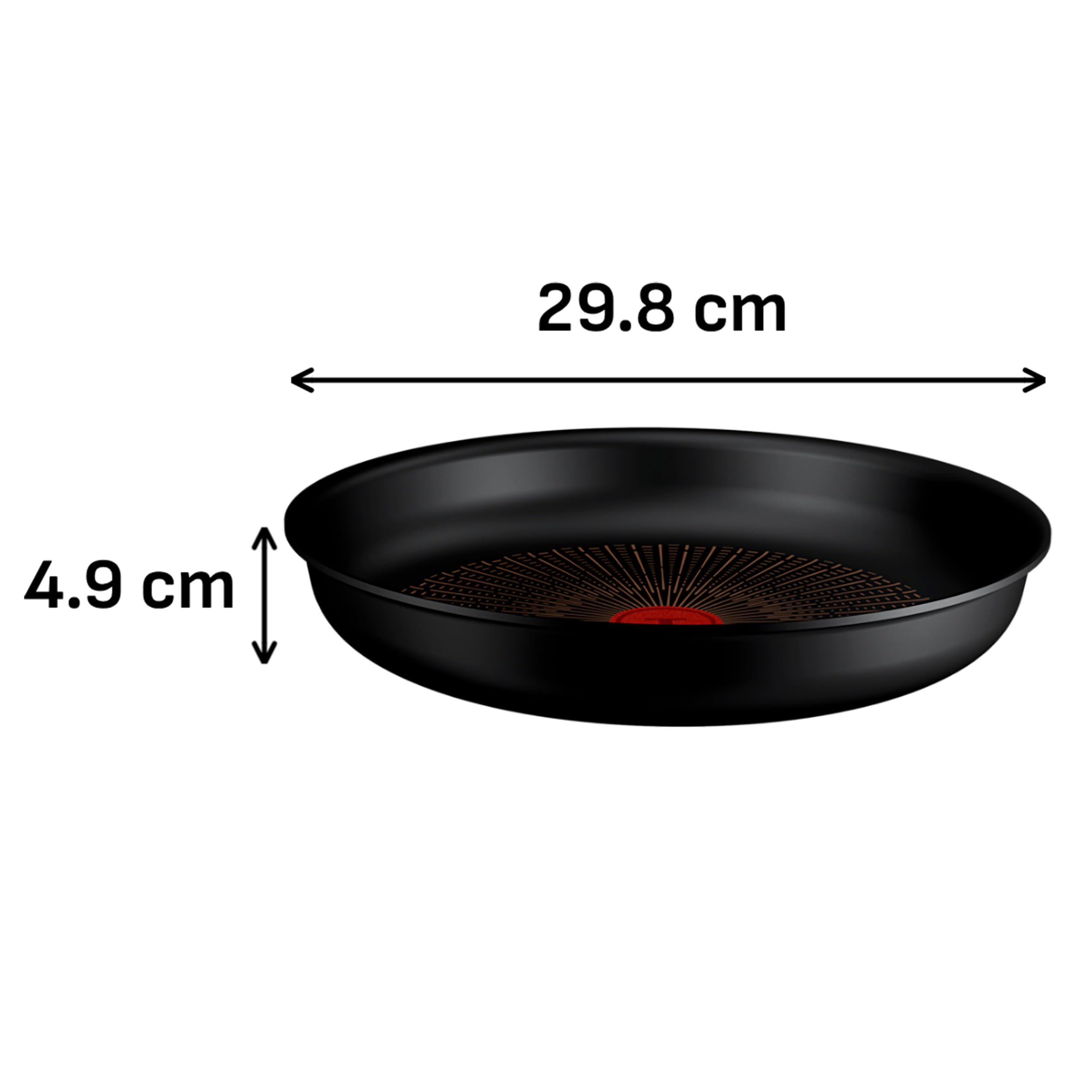 Tefal Ingenio Excellence Fusion Bratpfanne 28 cm, Fusion Core Antihaftversiegelung, stapelbar, platzsparend, Thermo-Signal, für alle Herdarten, mühelose Reinigung, Schwarz, P0050653