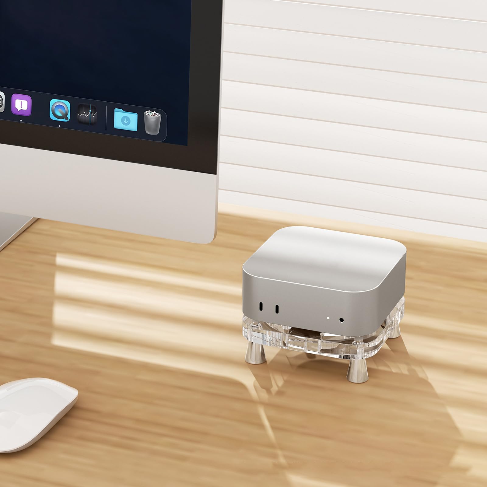 Acryl Stand Voor Mac Mini M4/M4 Pro, Desktop Anti-Slip Base Geholde Cooling Base Stand Desktop Dock Voor Mac Mini M4/M4 Pro