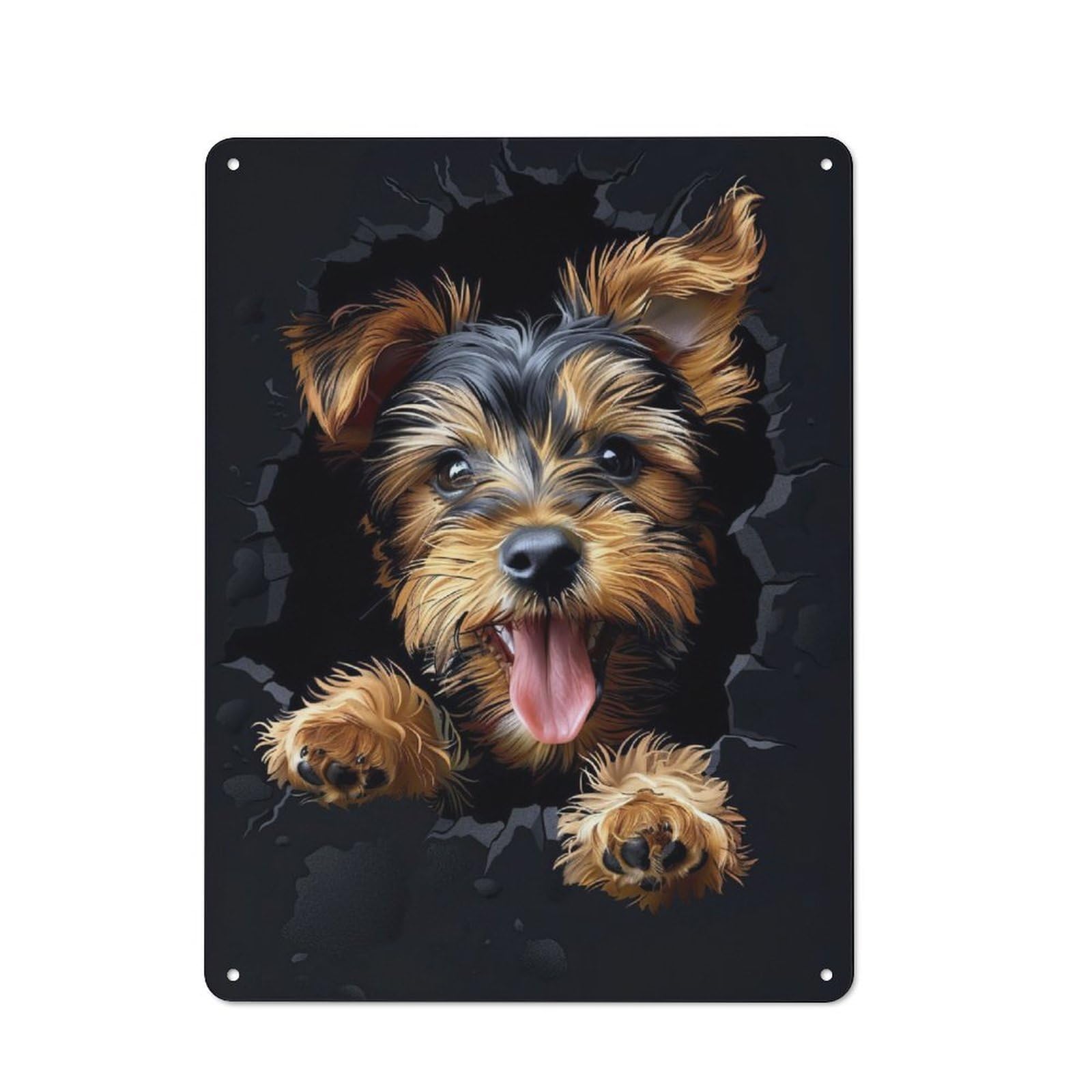 Junmoney Welsh Terrier Dog Printed Metal Sign 40X30cm For Living Room Or Hallway, Suited To Hallway Decor Fans