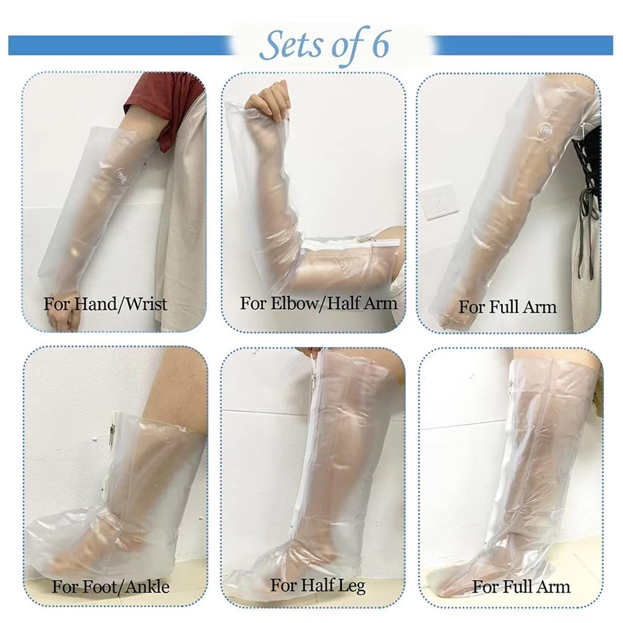 Juego de 6 férulas de Aire para Primeros Auxilios, Kit de Emergencia Inflable de PVC, con Bomba Manual, Bolsa de Almacenamiento, muñeca, Brazo, Tobillo, Rescate en el hogar y al Aire Libre