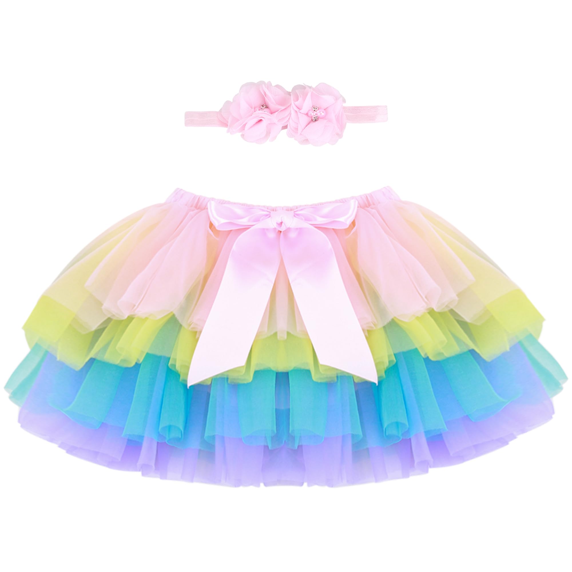 Gonna Tutù Per Bambina - Morbida Con Copri Pannolino, Fascia Inclusa, Taglia XL Per 2-3 Anni - Foto 3