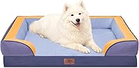 Vista 75 de Comfort Expression - Cama ortopédica para perros extragrandes, 42 x 30 pulgadas, cama impermeable y de apoyo de espuma con cojines removibles, sofá
