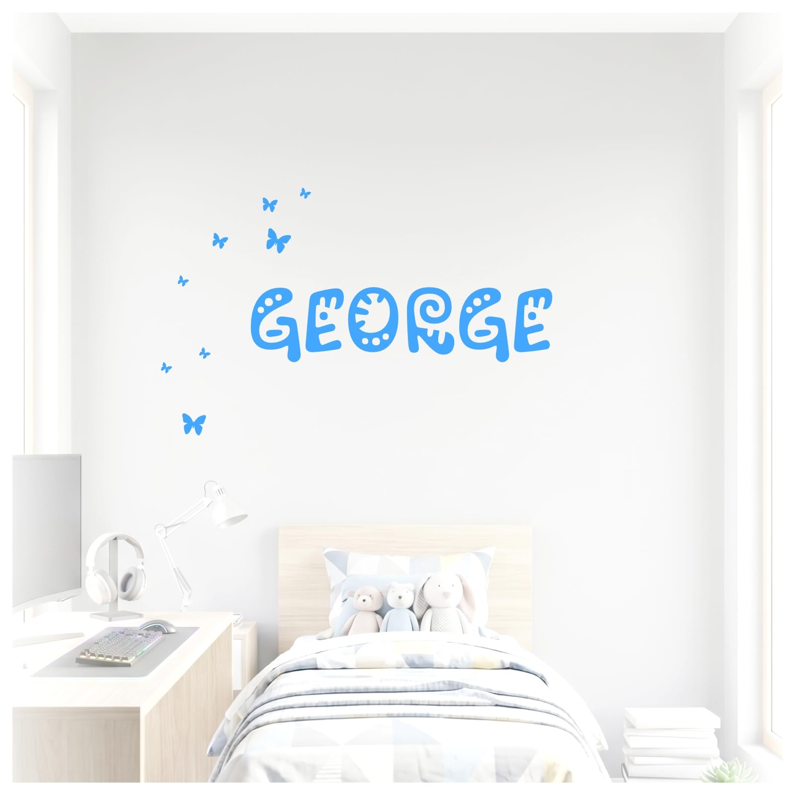 Custom Name Wall Sticker - Funky Comic Font Decal for Kids Bedroom, Playroom & Gaming Room - 15 Colours & Free Shapes