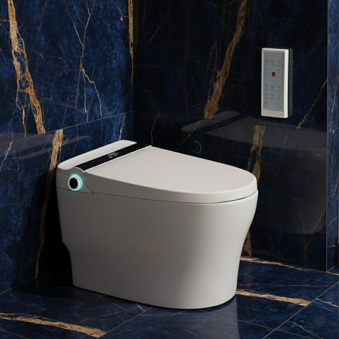 Nashi (Yaiza Plus) | Inodoro Japonés | DEPOSITO TRADICIONAL para baja presión | Apertura y Cierre de Tapa y Descarga Automática | Asiento Calefactable, Agua Caliente y Secado | salida a suelo