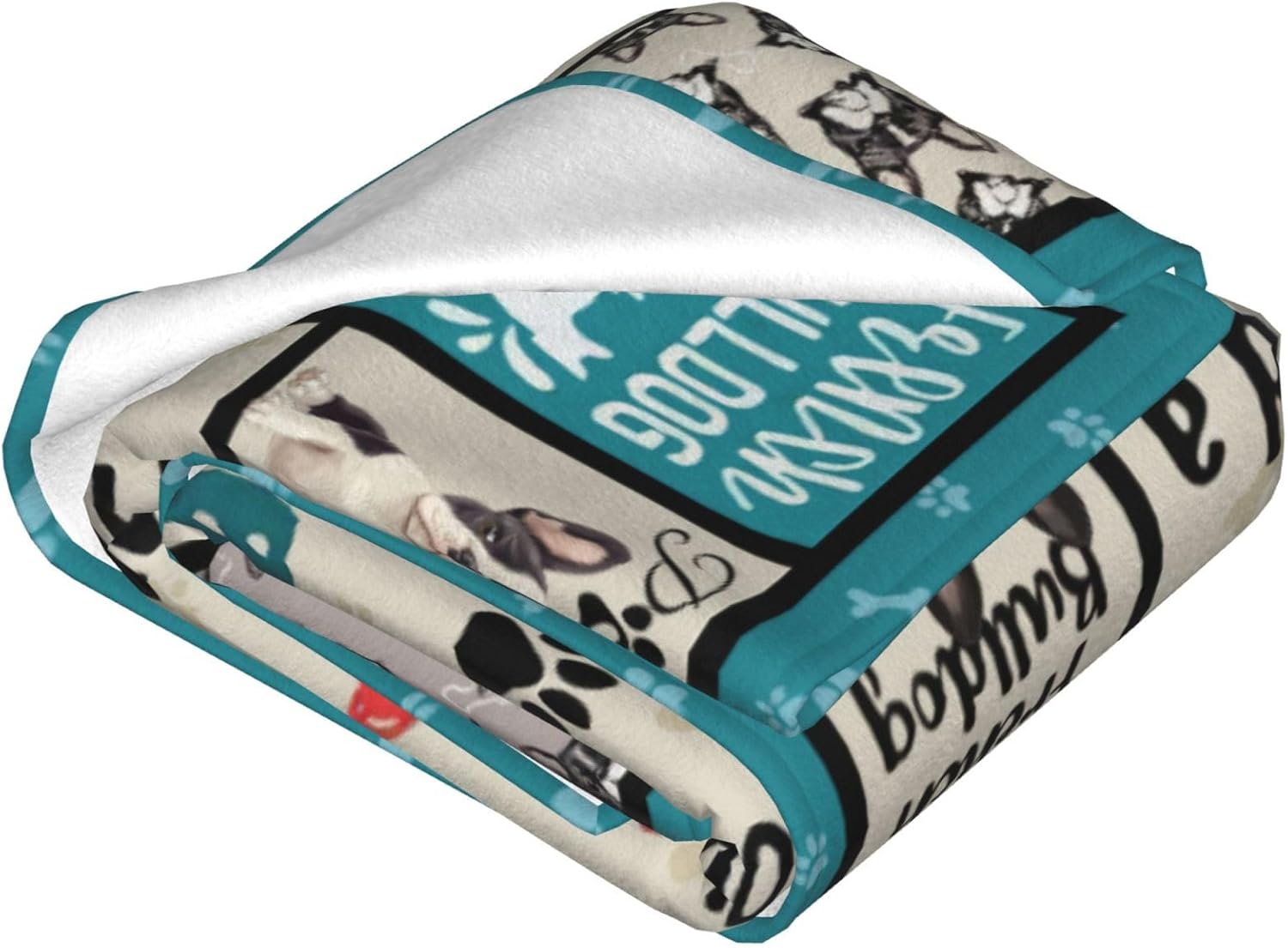 French Bulldog Blanket Funny Bulldog Dog Decor Animals Throw Blanket Gifts for Girls Boys Lovers Super Warm Soft Plush Fleece Flannel Winter Bedding Blankets for Kids Adults Women 50"X40" - Image 4