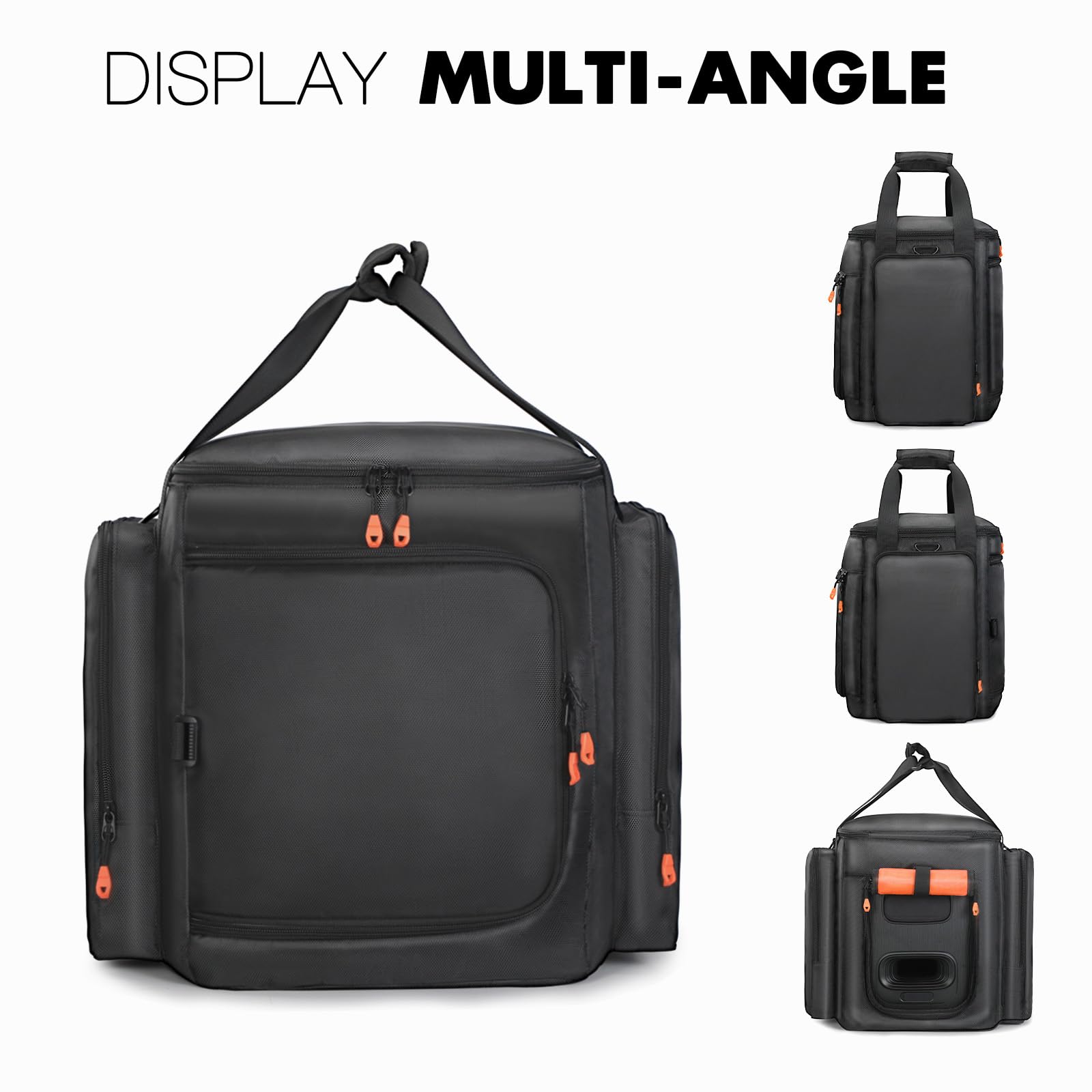 Étui de transport compatible avec JBL Partybox Encore Essential/Essential 2, sac fourre-tout de voyage avec bandoulière et poches pour microphone, chargeur, câble et accessoires
