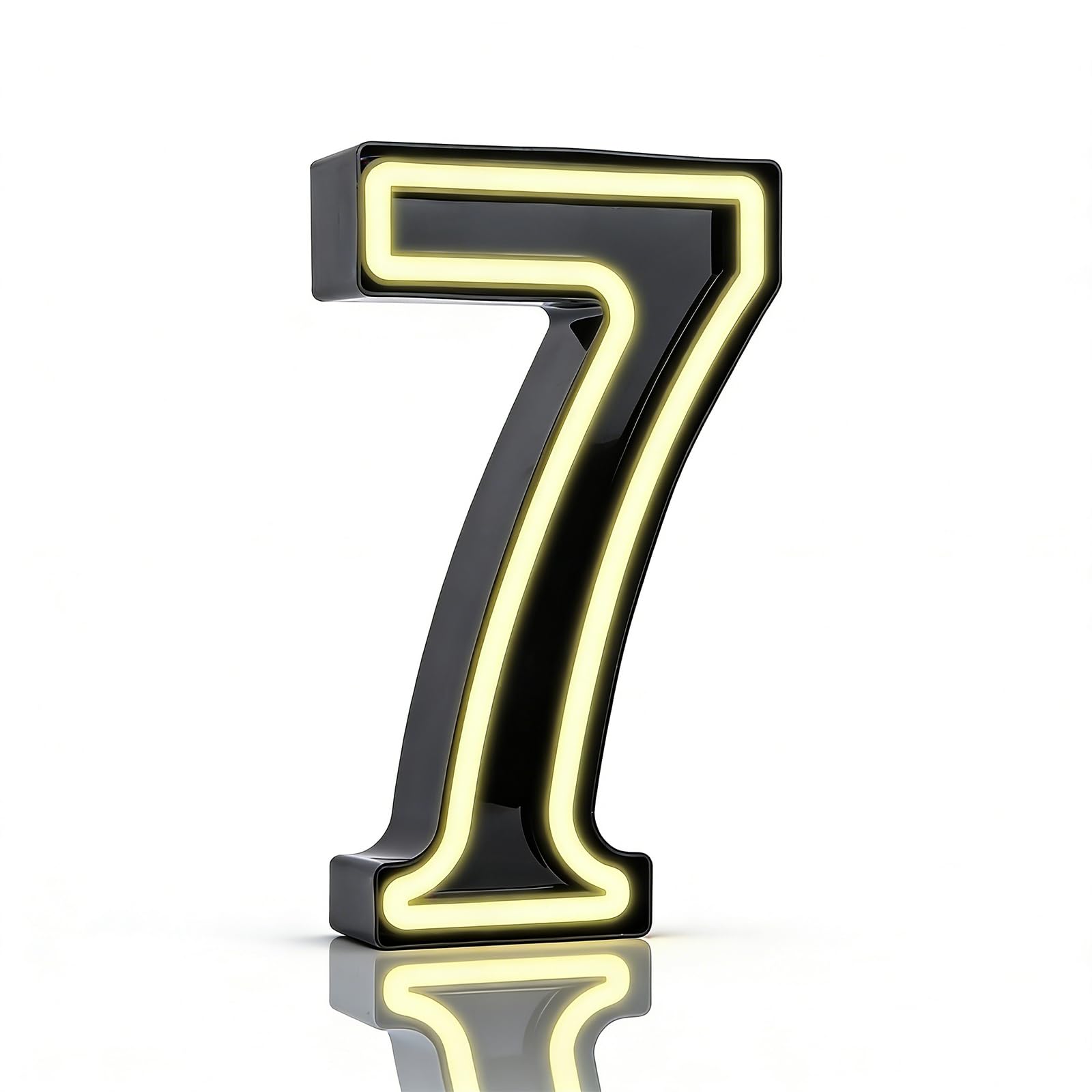 LED Light Up Numbers, Lighted Number 7 Sign for Birthday Party Decorations, Black Marquee Number 7 Birthday Decorations for Teen Girls Boys Gifts โ image 1