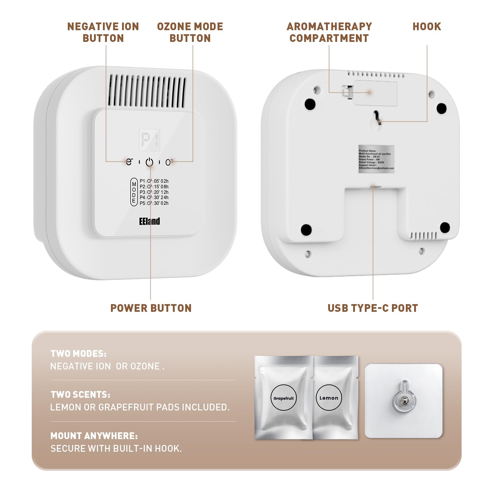 Cat Litter Deodorizer – 99% Odor Removal, Ozone Air Purifier for Pets, Strong Odor Eliminator for Litter Box, Toilet, Closet, Cabinet, Shoe, Garage - image 7