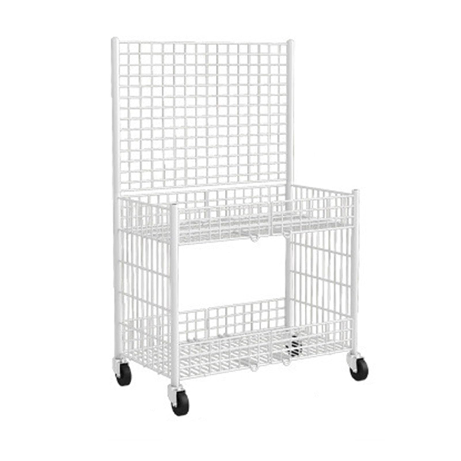Netz-Präsentationsständer mit Rädern, Gitter-Wandregal für Handwerksausstellungen und Einzelhandelsdisplays, tragbarer Marktstand (80 x 55 x 130 cm)