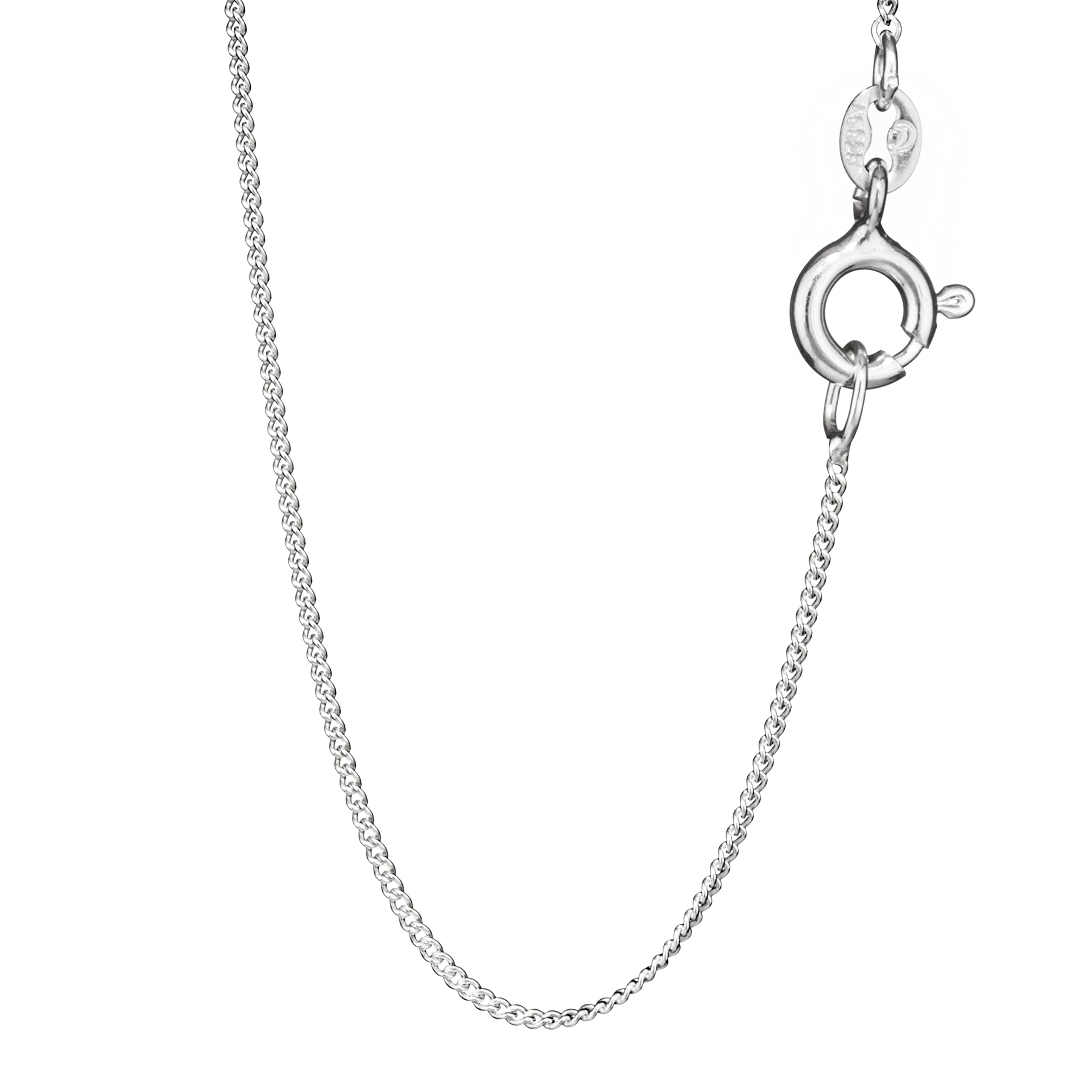 NKlaus 60cm catena a cordoncino placcata in diamante argento 925 1,7mm catena d'argento lucida 8531