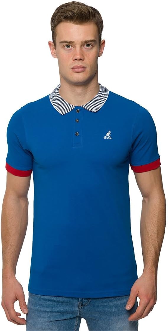 Kangol Mens Designer Classic Polo Shirt Plain Sporty Striped Collar Branded Top Amazon.co.uk