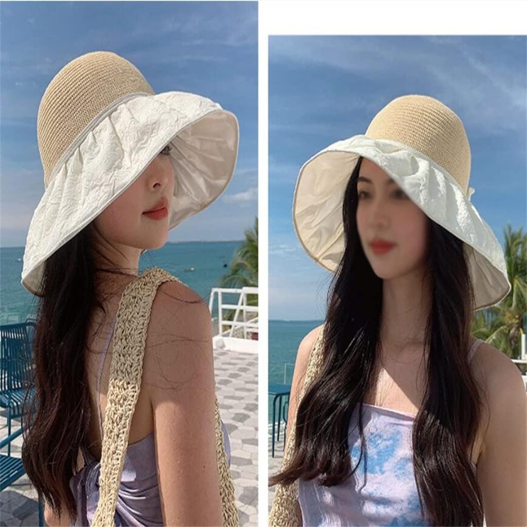 QDLZLG Summer Women's Large Sunshade Fisherman Hat Outdoor Sunscreen Knitting Basin Hat (Color : E, Size : 56-58cm) : Clothing, Shoes & Jewelry