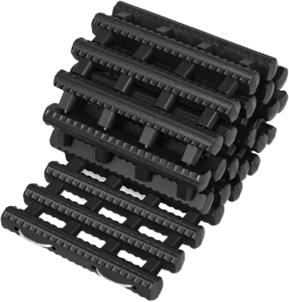 DNA Motoring 32" Portable Recovery Traction Tracks Mat, Load 7 Ton Car Non-Slip Mat, Off-Road Emergency Aid Devices for Snow, Ice, Mud, Sand, w/Bag, Black