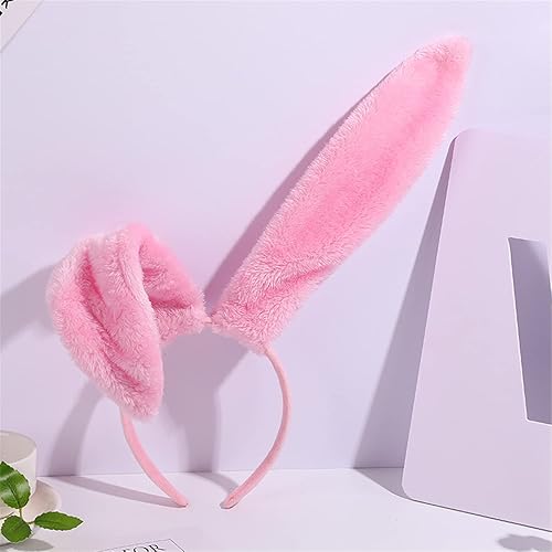 Miniatura 2 de JOYVIP Diadema de orejas de conejo de Pascua con orejas de conejo de peluche para fiesta de cosplay