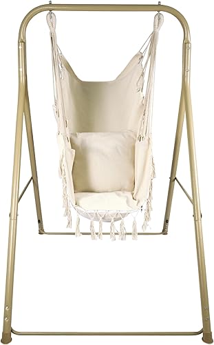 RedSwing Silla hamaca con soporte, silla colgante portátil para adultos, marco de hamaca de acero resistente con columpio colgante para interiores y disponible en Yaxa Guatemala