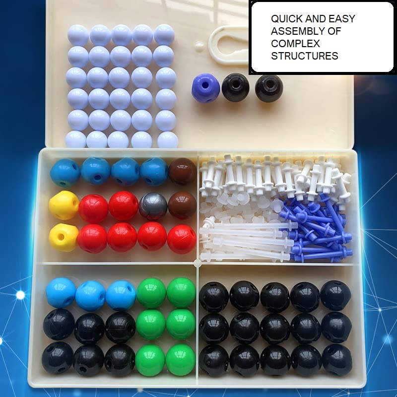 Kit de modelo molecular de química, juego de estudiantes o profesores para aprendizaje de química orgánica e inorgánica, motiva el aprendizaje del entusiasmo y eleva la imaginación espacial (STYLE05)