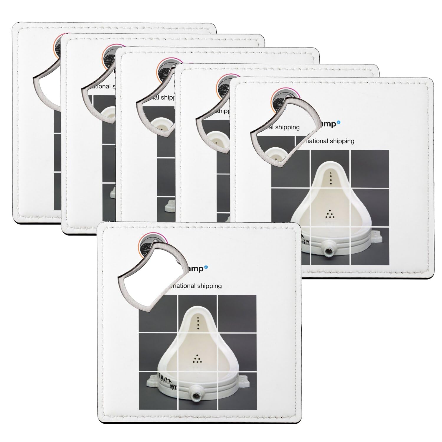 Sous-verre décapsuleur Marcel Duchamp lot de 6 dessous de verre art contemporain 92x92mm